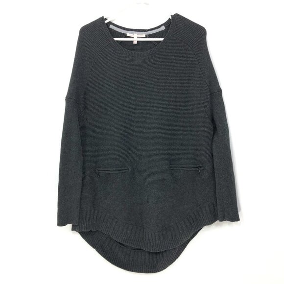 Victoria's Secret Gray Ribbed Hi Low Oversized Sweater Tunic with Pockets XS - Picture 1 of 4